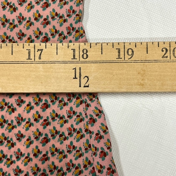 Zara Long Sleeve Pink and Black Floral Button Down Long Shirt dress size XL NWT - Picture 15 of 16